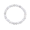 10mm translucent grey moonstone beaded bracelet with natural stone texture on white back - 6mm Porcelain White