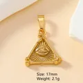 Golden triangle All-Seeing Eye pendant in stainless steel, 17mm size and 2.1g weight - All-Seeing Eye Triangle (147)