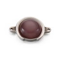 Minimalist stainless steel circular pendant featuring a purple cat eye gemstone inlay - Purple Cat's Eye Stone (KLJ4018-Z)