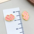 Pendentif nuage Cloisonné rose de 1,5 cm pour bijoux DIY avec bordure dorée - Grand (22433)