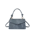 Sac à main en denim bleu foncé pour femme avec poignée à nœud et bandoulière réglable - Bleu