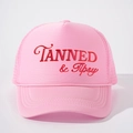 Casquette trucker rose Tanned & Tipsy en mousse avec filet respirant et ajustable - Taille unique / Tout Rose