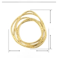 Technical size chart for gold fan-shaped stainless steel pendant measuring 41mm by 39mm - YE185-Gold Multi-ring Beaded