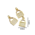 Dettaglio pendente borsa dorato 1,3x0,9 cm con cristalli incastonati e finta perla - Perla di Semi Borsa