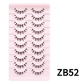 Natural look 10-pair synthetic fiber false eyelashes set in pink tray model ZB52 - Dreamy Elf Style (ZB52)