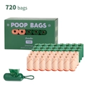 Set van 720 biologisch afbreekbare hondenpoepzakjes lavendelgeur met groene houder - Boxed With Dispenser / Gemengde Kleuren 48 Rollen (720 Zakjes)