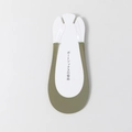 Army green low cut invisible boat socks displayed on white card for high heels - One Size / Green
