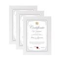 Set de 3 marcos de madera blanco minimalista para certificados A4 y diplomas con acabado mate - Tamaño A4 / Blanco