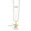 Gedetailleerde maattabel voor de gouden zeester ketting met parel en zirkoon - Zeester met Witte Zirkonia (N07199G-1) / Goud