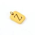 Gold rectangular stainless steel pendant with a hollow-out letter Z design - Letter Z (Z-Pendant)