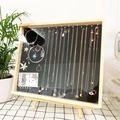 Solid wood jewelry organizer with black flocking back and hooks in natural finish - Planar Type + Bracket / Black Velvet