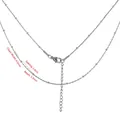 Collar de cadena satélite de acero plateado con cuentas 1,5mm y eslabón 0,5mm - Martillado Cuadrado Cuenta 0.5mm / 40+5cm / Color Acero