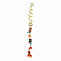 Boho braid hair ring featuring gold letter wire and colorful natural stone beads - Multicolor 1# Long