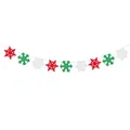 Guirnalda de copos de nieve de fieltro rojo blanco y verde para fiestas de Navidad - Colgante de copo de nieve rojo verde blanco / Rojo Verde Blanco