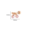 Roségoldene Kirsch-Ohrstecker mit rosa Zirkonia-Kristallen und feinem Metall-Finish - Schleife Kirsche (1#) / Roségold