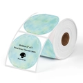 50x50mm round direct thermal label roll with blue watercolor pattern for Phomemo printer - 2*2 Inch Round-500pcs (Roll)-Watercolor / Starry Sky Color