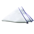 Pañuelo de bolsillo blanco con borde morado para trajes formales de negocios para hombre - Blanco con borde púrpura brillante (4)