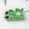 Cute cartoon frog hair claw clip made of green marble texture acetate for women - Green Cartoon Frog Style (C16-4-11)