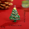 Christmas tree resin pendant with colorful dots and top star, size 3.3cm by 2.3cm - Christmas Tree with Yellow Star and Color Dots