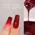 Vernis gel bordeaux pailleté F158 avec des finitions mates et brillantes au choix - F158 Paillettes Diamant Rouge Vin