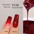 Burgundy glitter nail gel F158 shown in both matte and glossy finishes for women - F158 Wine Red Diamond Glitter