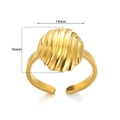 Anello stella marina in oro 18K con design rotondo ondulato di 14mm di larghezza - Oro Onda Rotondo (JZ6232G)