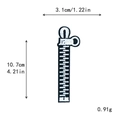 Zipper design embroidered patch in black and white for DIY clothing repairs, 10.7cm tall - 11782 (10.7x3.1cm/0.91g)
