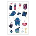 Waterproof Halloween cartoon tattoo sticker EC-824 featuring cute ghosts and love spells - Love and Magic Cartoon Mix (EC-824)