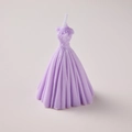 Creative lavender wedding dress scented candle with elegant floral texture and folds - Light Purple [Lavender]