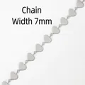 Detailansicht der 7mm silbernen Edelstahlkette in Herzform für DIY-Schmuckzubehör - 4# Glied Herz (7mm Breite)