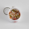 Realistic mixed grain congee bowl keychain with white bowl and colorful fake grains - Large / Mung Bean Millet Porridge Keychain