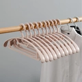 Adjustable plastic children's hangers in dusty pink with non-slip grooves for baby clothes - Adult Wide Shoulder-Pink