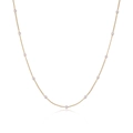 Minimalist gold plated necklace with small round pearls and circular cubic zirconia beads - Gold Round Dot Pearl Necklace