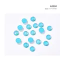Light blue aurora round nail art rhinestones in 11x11mm size with colorful finish - A260 Round Shape Blue Aurora