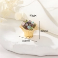 14K gold-filled basket charm with colorful natural crushed stones for DIY jewelry - 14K Gold - Basket with Stones