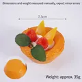 Realistic 7.3cm PU fruit egg tart model with cream berries and mango for home decor - Peach Raspberry Tart - Model Style