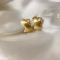 Elegant golden matte crossover stud earrings for women with a luxury brushed metal finish - Matte Gold Crossed X-Shape (56#)