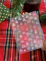 Macro detail of Christmas tree and snowflake nail stickers in gold and pink hues - Bronzing Christmas Tree YT4330Me