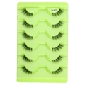 Natural half-eye false eyelashes in black synthetic fiber for cat-eye look, set of 5 pairs - Natural Thick Long Style (YK407)