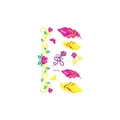 Waterproof temporary tattoo sticker with colorful rose feather and butterfly pattern DKCS-038 - Rose Vine and Feather Butterfly (DKCS-038) / Standard Size