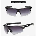 Outdoor sports cycling sunglasses with black frame and grey gradient lenses - Glossy Black (Double Gray Lens)