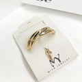 Elegant twisted golden metal hair hook clip on MIYA JEWELRY white presentation card - 6# Gold Hair Hook