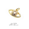 Golden eye-shaped pendant charm set with micro zircon on a clean white background - 12-Evil Eye