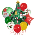 Christmas balloon set with Santa, Xmas tree and star foil balloons for party decoration - Christmas Tree Style
