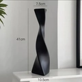 Modern black twisted ceramic vase 41cm tall with sleek minimalist aesthetic for home decor - Matte Vase Black Large