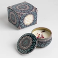 Floral scented soy wax candle in a geometric patterned tin with matching gift box - Extra Small Bubble Wrap 5.5 X 3.6 Cm. / Black Forest