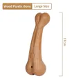 Durable large 17cm natural pine composite dog chew bone for dental care and tartar removal - Wood-plastic Bone / Large (17cm)
