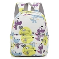 Kids' lightweight backpack featuring cute colorful crocodile prints and mesh straps - White Crocodile
