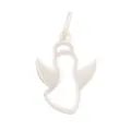 Silver abstract angel wing pendant with zircon detail and hanging ring for jewelry DIY - Simple Angel / Silver