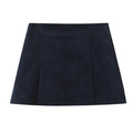 Mini gonna in velluto a coste blu scuro distesa con trama a coste e taglio a trapezio - XS / Minigonna / Acqua